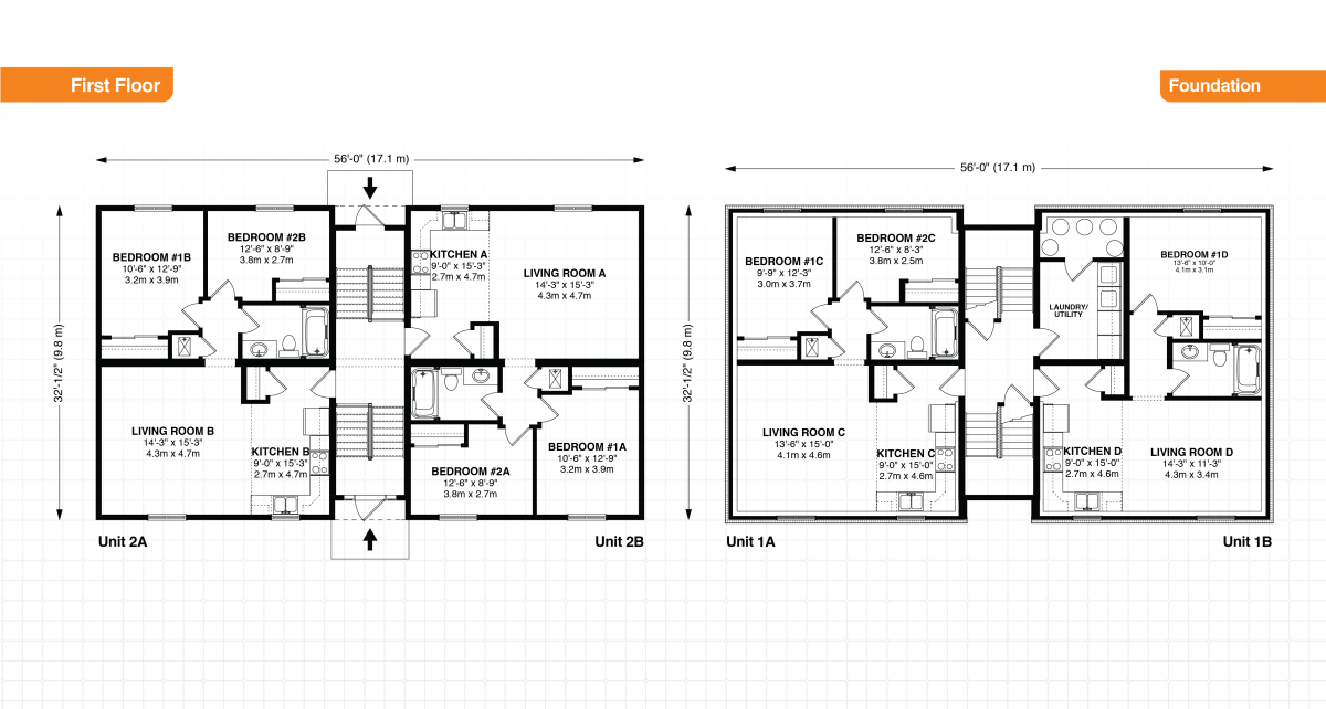 Wellington Fourplex - Floorplan